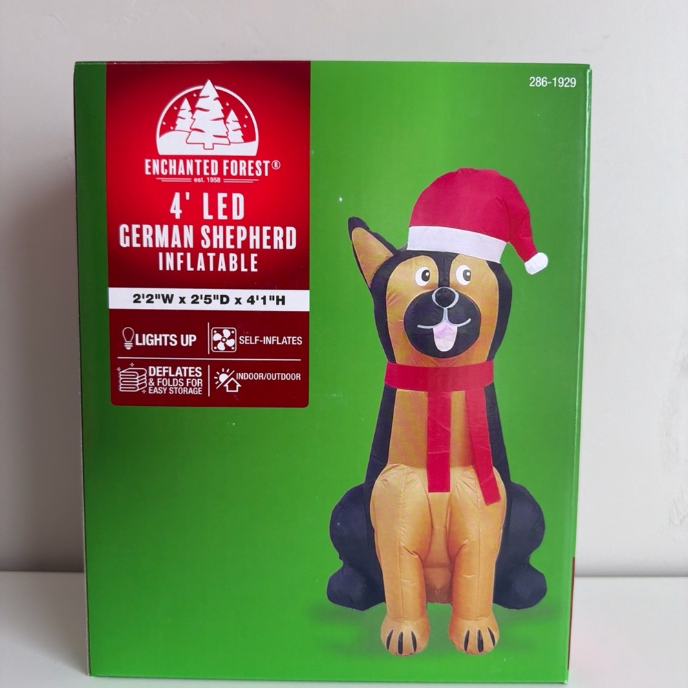 4' German Shepherd Christmas Inflatable Holiday Outdoor Decor Lighted LED NEW